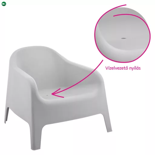 Rakásolható fotel, szürke, műanyag, SOKRA NEW
