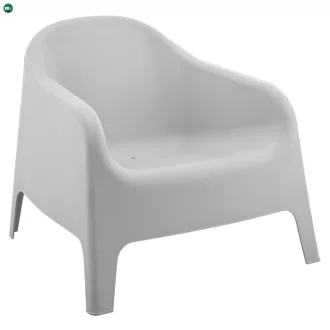 Rakásolható fotel, szürke, műanyag, SOKRA NEW