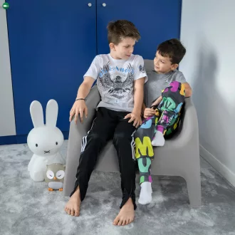 Rakásolható fotel, szürke, műanyag, SOKRA NEW