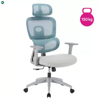   Irodai szék, neomint/világosszürke/szürke, teherbírás 150 kg, ERMEN