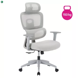   Irodai szék, világosszürke/szürke, teherbírás 150 kg, ERMEN