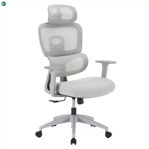 Irodai szék, világosszürke/szürke, teherbírás 150 kg, ERMEN