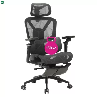   Irodai szék, sötétszürke/fekete, teherbírás 150 kg, VILMER