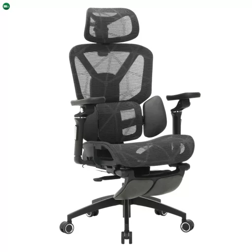 Irodai szék, sötétszürke/fekete, teherbírás 150 kg, VILMER