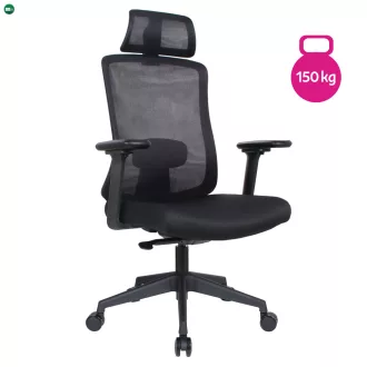 Irodai szék, fekete, teherbírás 150 kg, ROSANO