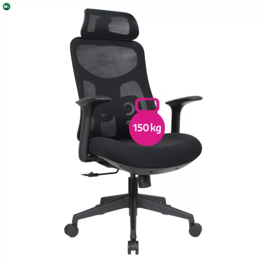 Irodai szék, fekete, teherbírás 150 kg, SULIVAN