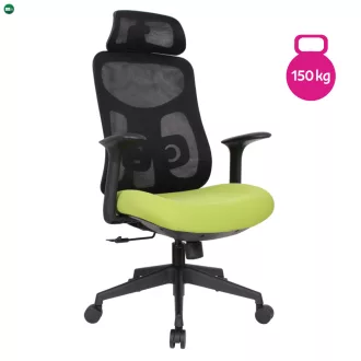 Irodai szék, zöld/fekete, teherbírás 150 kg, SULIVAN