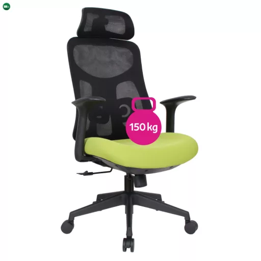 Irodai szék, zöld/fekete, teherbírás 150 kg, SULIVAN