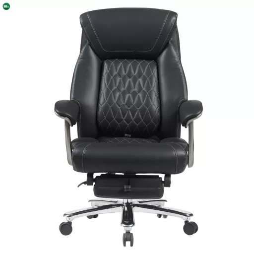 Irodai szék, fekete ekobőr/króm, teherbírás 150 kg, URIEN