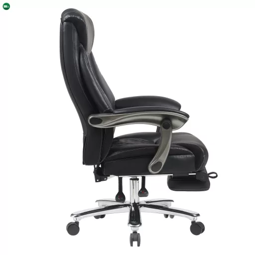 Irodai szék, fekete ekobőr/króm, teherbírás 150 kg, URIEN