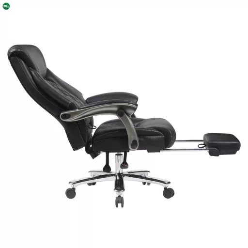 Irodai szék, fekete ekobőr/króm, teherbírás 150 kg, URIEN