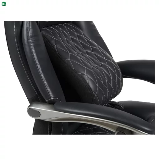 Irodai szék, fekete ekobőr/króm, teherbírás 150 kg, URIEN