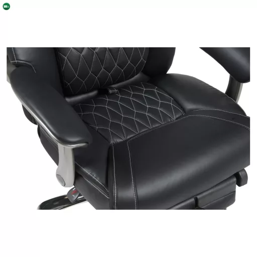 Irodai szék, fekete ekobőr/króm, teherbírás 150 kg, URIEN