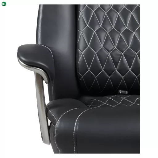 Irodai szék, fekete ekobőr/króm, teherbírás 150 kg, URIEN