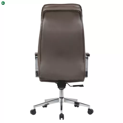 Irodai szék, szürkésbarna ekobőr/króm, teherbírás 150 kg, ELADIO