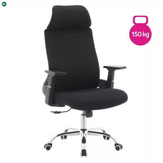 Irodai szék, fekete/króm, teherbírás 150 kg, HOLGER