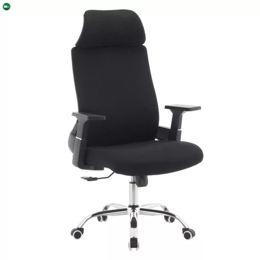 Irodai szék, fekete/króm, teherbírás 150 kg, HOLGER