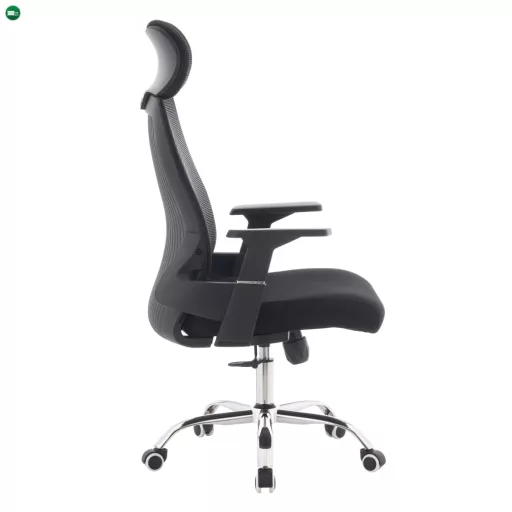 Irodai szék, fekete/króm, teherbírás 150 kg, HOLGER