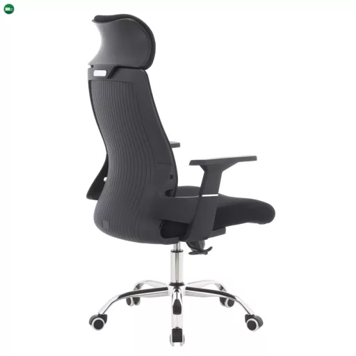 Irodai szék, fekete/króm, teherbírás 150 kg, HOLGER