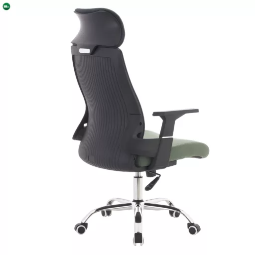 Irodai szék, sötétszürke/zöld/króm, teherbírás 150 kg, HOLGER