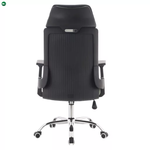 Irodai szék, sötétszürke/zöld/króm, teherbírás 150 kg, HOLGER