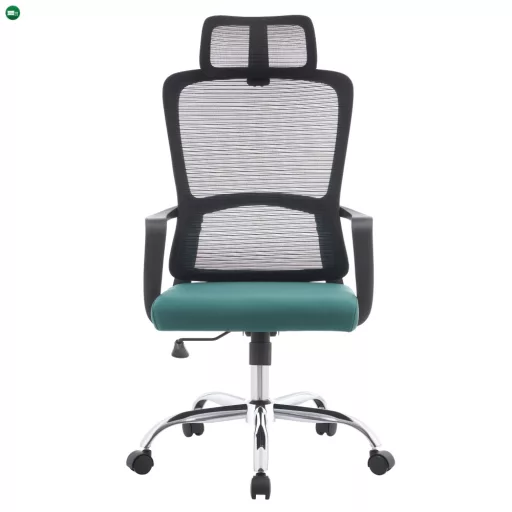 Irodai szék, fekete/zöld/króm, teherbírás 150 kg, RANDY