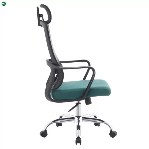 Irodai szék, fekete/zöld/króm, teherbírás 150 kg, RANDY