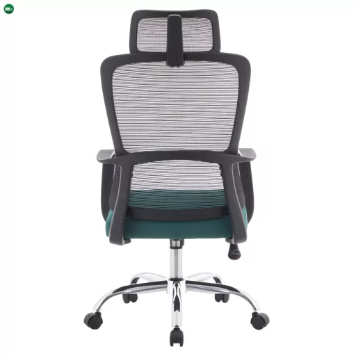 Irodai szék, fekete/zöld/króm, teherbírás 150 kg, RANDY