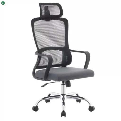 Irodai szék, fekete/szürke/króm, teherbírás 150 kg, RANDY