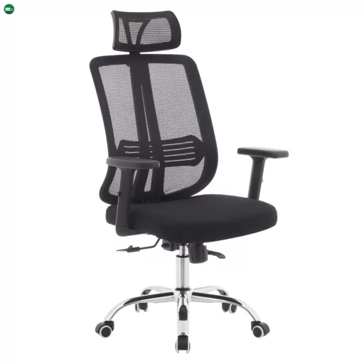 Irodai szék, fekete/króm, teherbírás 150 kg, DUVAL