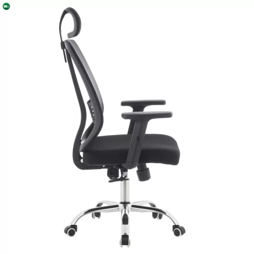 Irodai szék, fekete/króm, teherbírás 150 kg, DUVAL