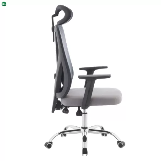 Irodai szék, sötétszürke/világosszürke/króm, teherbírás 150 kg, ADEMIR