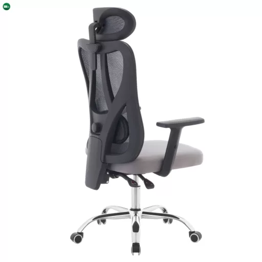 Irodai szék, sötétszürke/világosszürke/króm, teherbírás 150 kg, ADEMIR