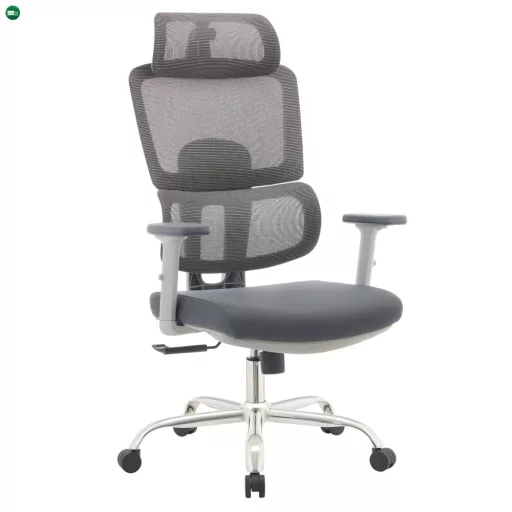 Irodai szék, szürke/króm, teherbírás 150 kg, BYRON