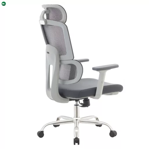 Irodai szék, szürke/króm, teherbírás 150 kg, BYRON