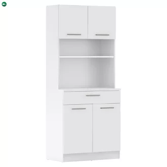 Négyajtós szekrény, fehér, DOMIS NEW