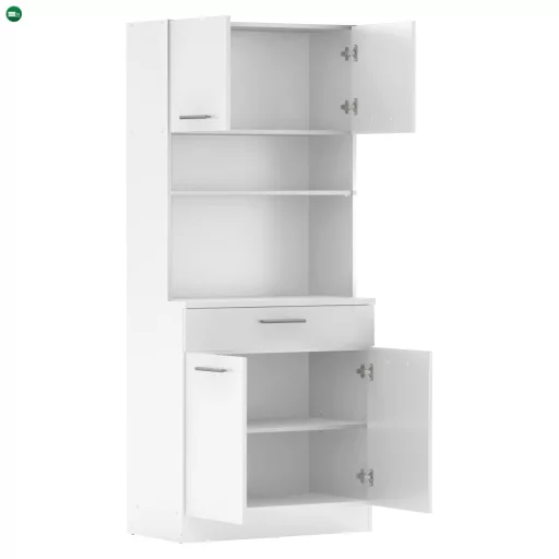 Négyajtós szekrény, fehér, DOMIS NEW