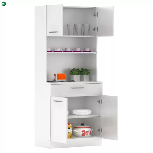 Négyajtós szekrény, fehér, DOMIS NEW