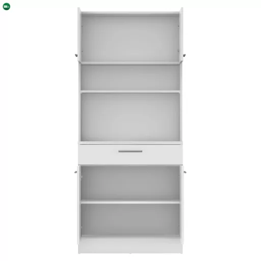 Négyajtós szekrény, fehér, DOMIS NEW