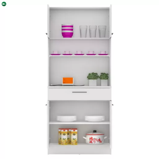 Négyajtós szekrény, fehér, DOMIS NEW