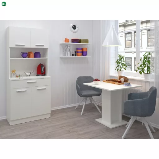 Négyajtós szekrény, fehér, DOMIS NEW