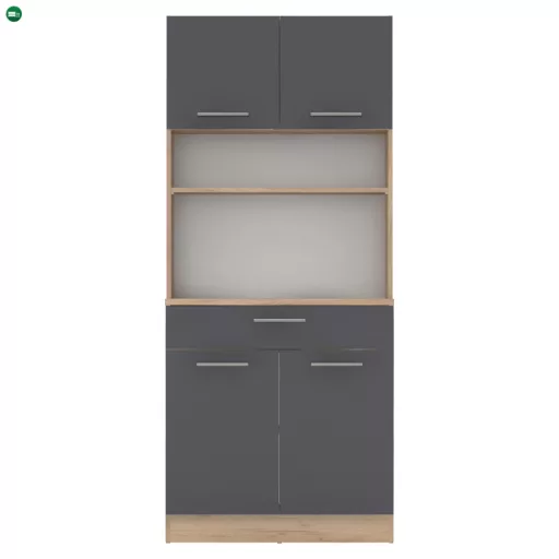 Négyajtós szekrény, artisan tölgy/grafit, DOMIS NEW