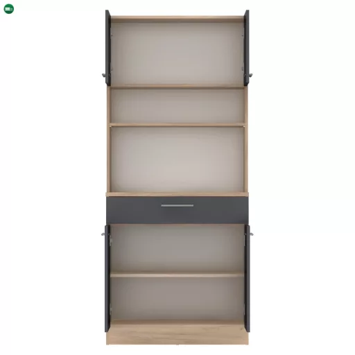 Négyajtós szekrény, artisan tölgy/grafit, DOMIS NEW