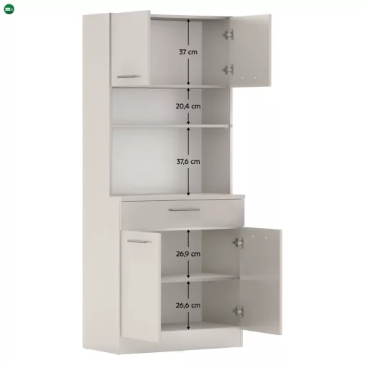 Négyajtós szekrény, kasmír, DOMIS NEW