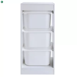 Polc tárolódobozokkal, fehér, DUVAN