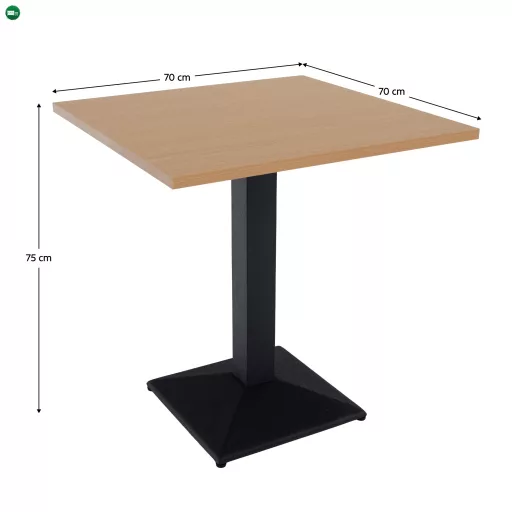 Bisztró asztal, tölgy sonoma/fekete, 70x70 cm, RINALDO TYP 1