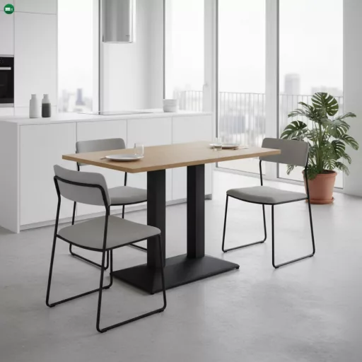 Bisztró asztal, tölgy sonoma/fekete, 120x60 cm, RINALDO TYP 2