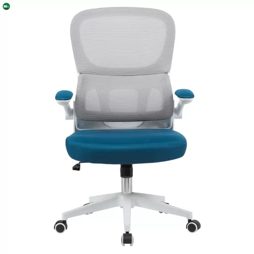 Irodai szék, barna/petrolkék/fehér, RAMIRO