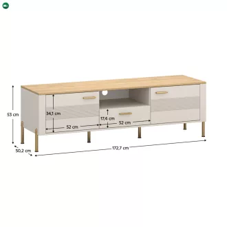 TV-állvány, kasmír/kő tölgy, RUNOL 2D1S