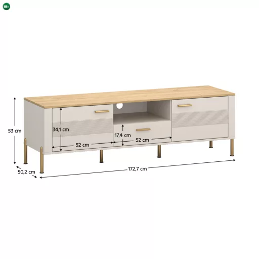 TV-állvány, kasmír/kő tölgy, RUNOL 2D1S